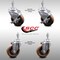 Service Caster 4 Inch SS High Temp Glass Filled Nylon 3/8 Inch Threaded Stem Caster Brake, 2PK SCC-SSTS20S414-GFNSHT-381615-2-TLB-2 - alternate 1
